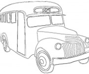 Coloriage Minibus en couleur