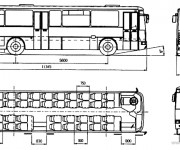 Coloriage et dessins gratuit Autocar dessin technique à imprimer