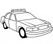 Coloriage Automobile de Police  facile