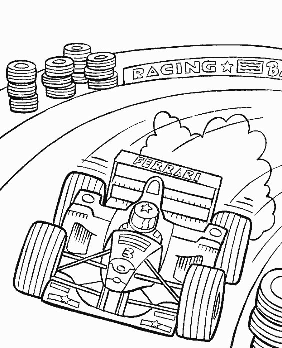 Coloriage et dessins gratuits Voiture de course Ferrari à imprimer
