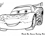 Coloriage et dessins gratuit La Voiture Flash souriant à imprimer