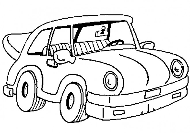 Coloriage et dessins gratuits Une petite voiture en ligne à imprimer