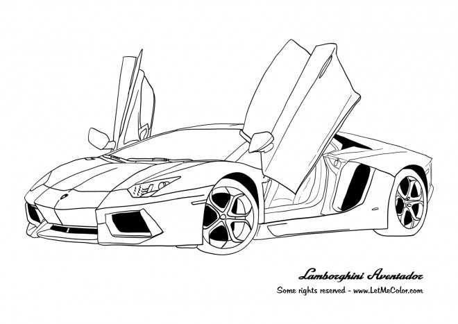 Coloriage Voiture Lamborghini Aventador Dessin Gratuit à