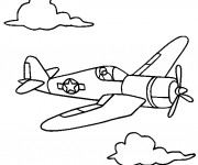 Coloriage Avion de Chasse au crayon