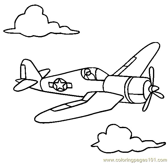 Coloriage et dessins gratuits Avion de Chasse au crayon à imprimer