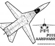 Coloriage Avion de Chasse F111