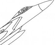 Coloriage Avion de Chasse facile