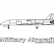 Coloriage Avion de Chasse militaire