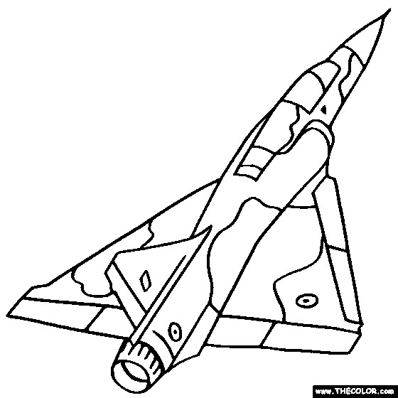 Coloriage et dessins gratuits Avion de Chasse Mirage 2000 à imprimer