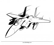 Coloriage Avion de Chasse vectoriel