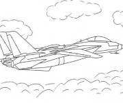 Coloriage Avion militaire en action