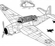 Coloriage Avion ancien de guerre