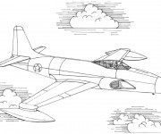 Coloriage Avion de chasse puissant
