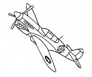 Coloriage Avion de Chasse simple