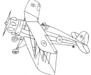 Coloriage Avion de Guerre mondiale &agrave; d&eacute;corer
