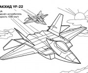 Coloriage Avion de Guerre russe en mission