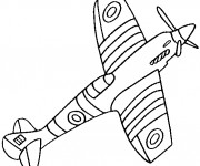 Coloriage Avion de Guerre simplifi&eacute;