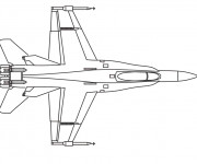 Coloriage Avion de Guerre vue de face