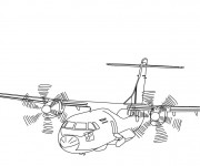 Coloriage Avion militaire maternelle