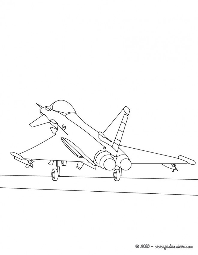 Coloriage et dessins gratuits Décollage d'avion de Guerre à imprimer