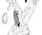 Coloriage Des Avions de chasse en mission
