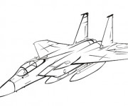 Coloriage et dessins gratuit Modèle d'Avion de Chasse stylisé à imprimer