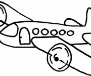 Coloriage Avion au crayon à colorier