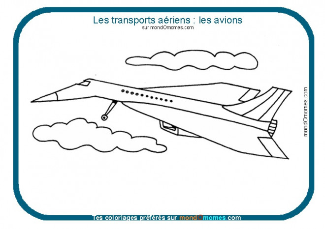 Coloriage Avion concorde dessin gratuit à imprimer