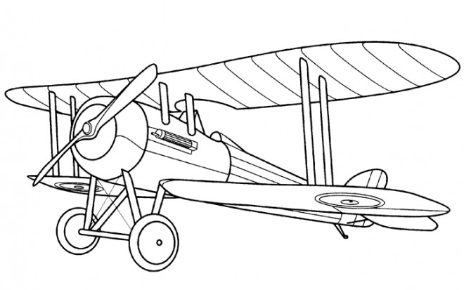 Coloriage Avion de guerre mondiale dessin gratuit à imprimer