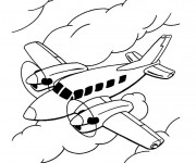 Coloriage et dessins gratuit Avion en l'air à imprimer