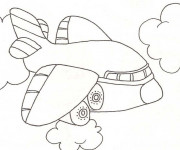 Coloriage et dessins gratuit Avion gros qui vole à imprimer