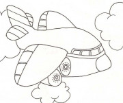 Coloriage Avion gros qui vole