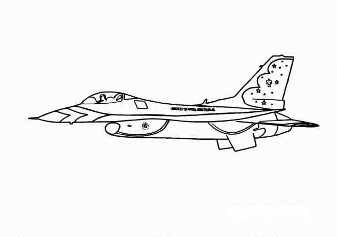 Coloriage et dessins gratuits Avion militaire en vol à imprimer