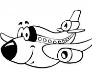 Coloriage et dessins gratuit Avion rigolo à imprimer