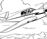 Coloriage Paysage Avion