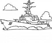 Coloriage Bateau de Guerre gratuit à imprimer liste 20 à 40