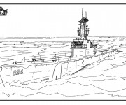 Coloriage Bateau de Guerre américain