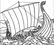 Coloriage Bateau de Guerre ancien