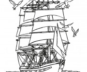 Coloriage Bateau de Guerre pour enfant