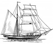 Coloriage et dessins gratuit Bateau de Pirate en Ligne à imprimer