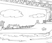 Coloriage Bateau militaire à colorier