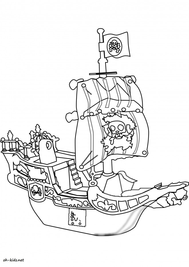 Coloriage Bateau Pirate A Imprimer
