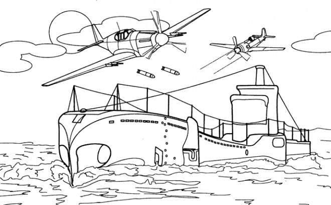 Coloriage Un SousMarin en Deuxième Guerre Mondiale