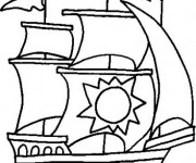 Coloriage et dessins gratuit Ancien Bateau à voile à imprimer