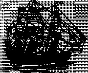 Coloriage Ancien Bateau de Pirate en noir