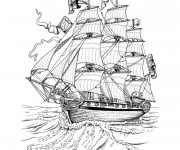 Coloriage et dessins gratuit Bateau anglais  de l'antiquité à imprimer