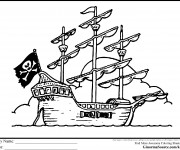 Coloriage et dessins gratuit Bateau de Pirate maternelle à imprimer