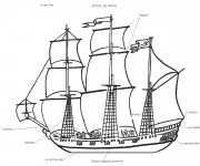 Coloriage et dessins gratuit Bateau de Pirate stylisé à imprimer