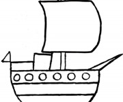 Coloriage et dessins gratuit Bateau de pirates vecteur à imprimer