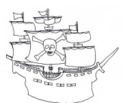 Coloriage et dessins gratuit Bateau Pirate au crayon à imprimer